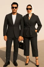 ست کت و شلوار مردانه و زنانه نوک مدادی