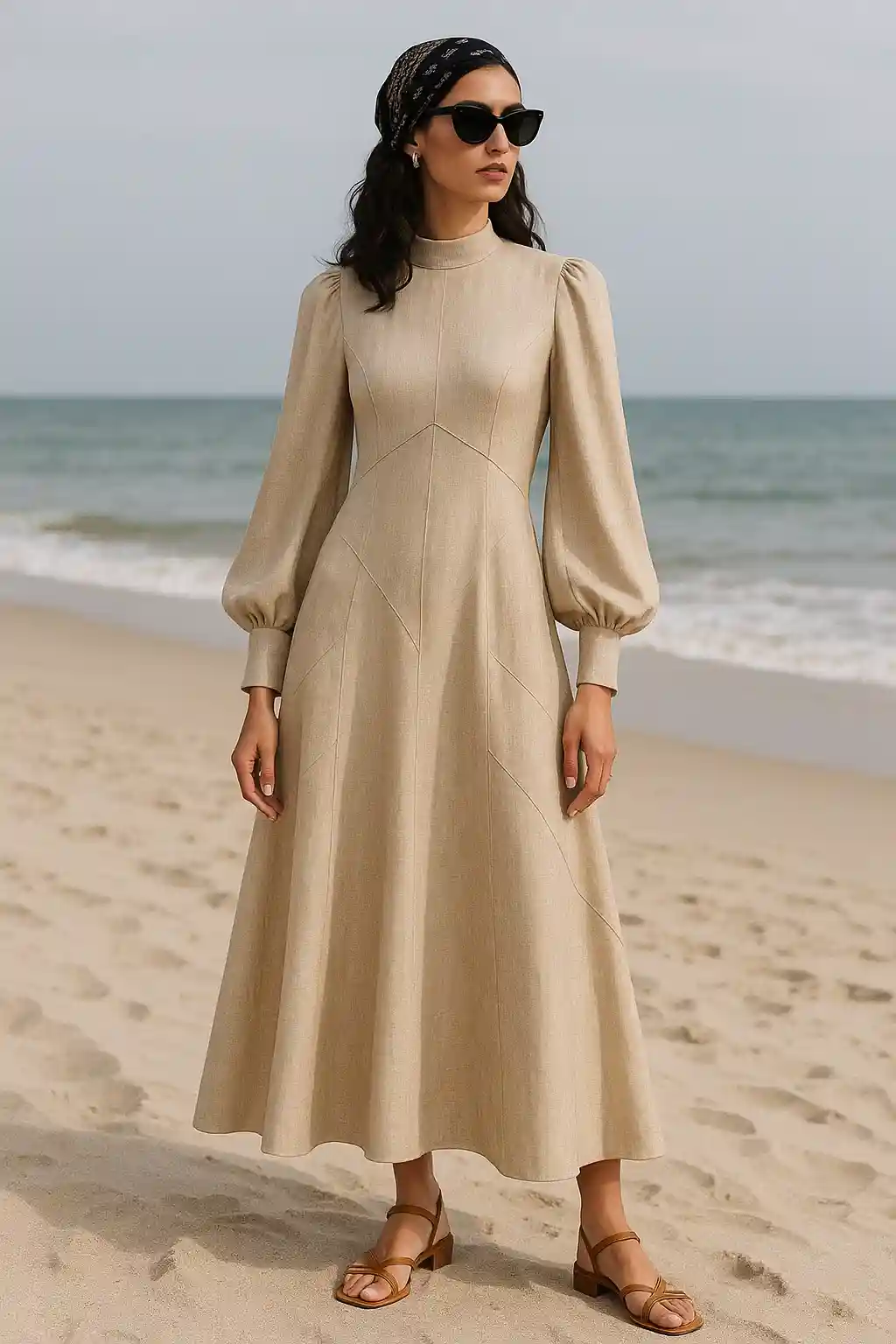 Orchid-style midi beach dress پیرهن ساحلی مزونی مدل ارکیده