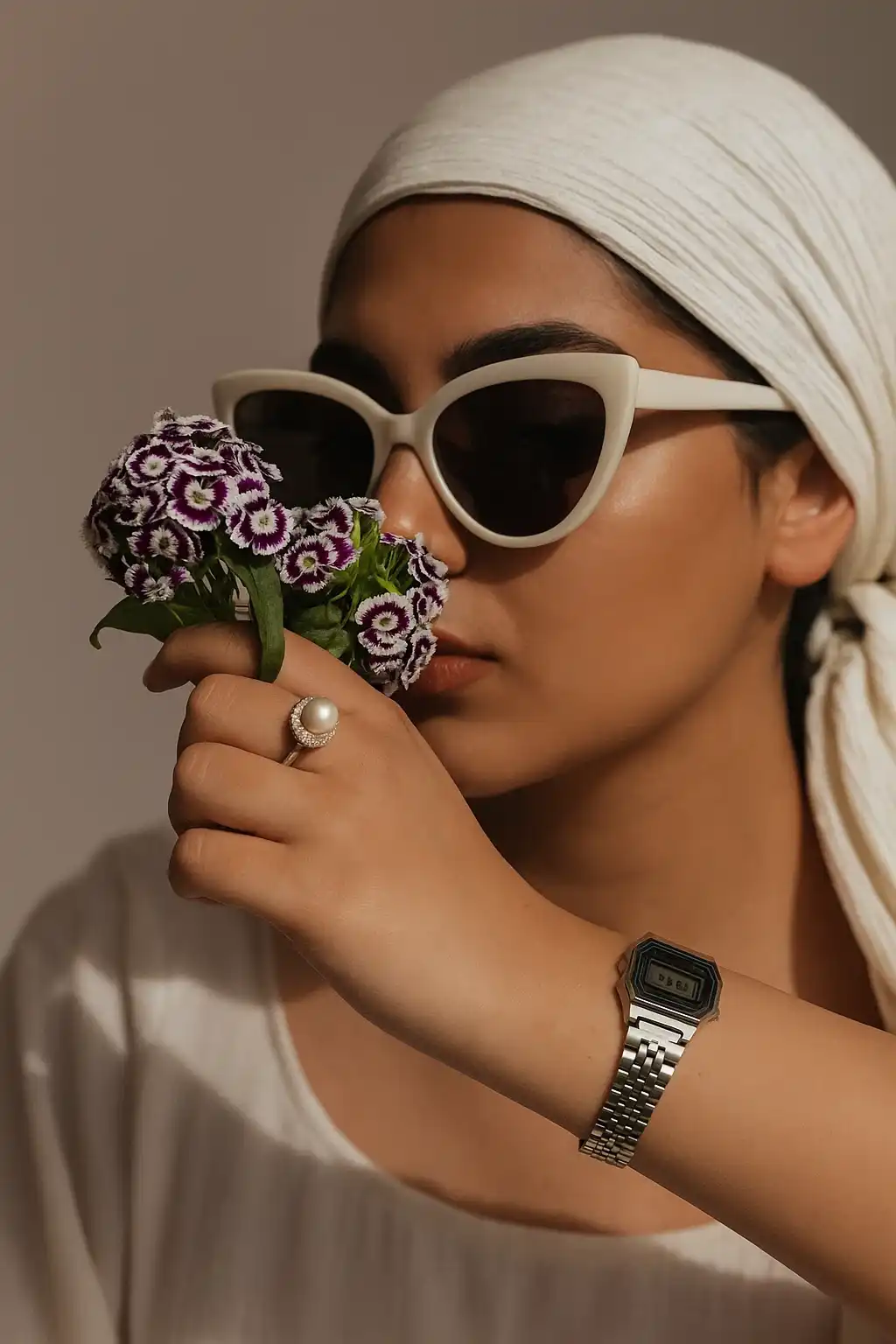 Silver pearl ring model Lunéa انگشتر نقره مروارید مدل Lunéa